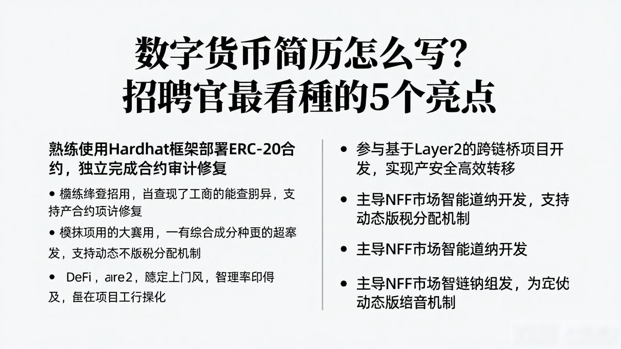 数字货币应聘简历_区块链项目经历量化描述_数字货币简历撰写技巧