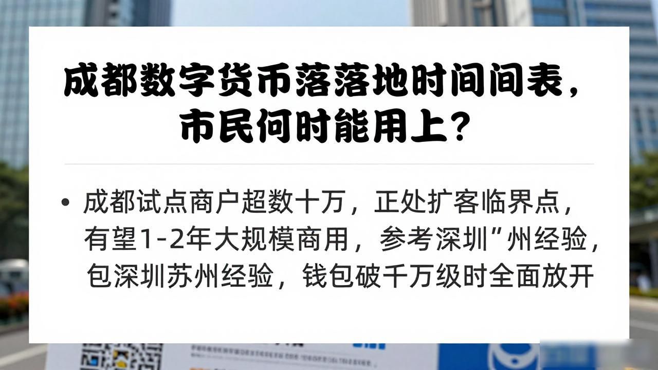 成都数字货币落地时间表，市民何时能用上？