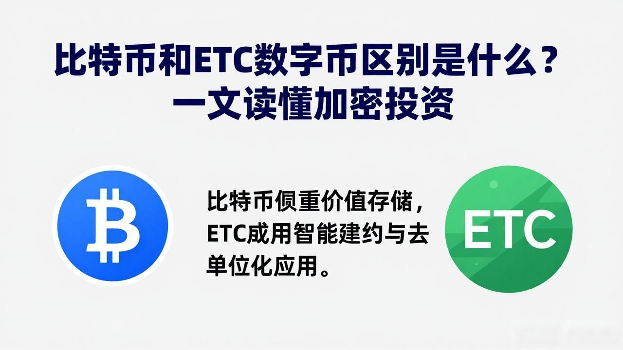 比特币和ETC数字货币区别是什么？一文读懂加密投资