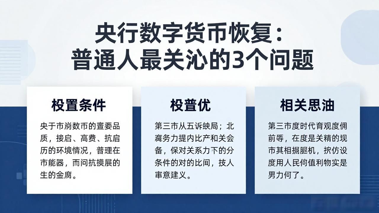 央行数字货币恢复：普通人最关心的3个问题