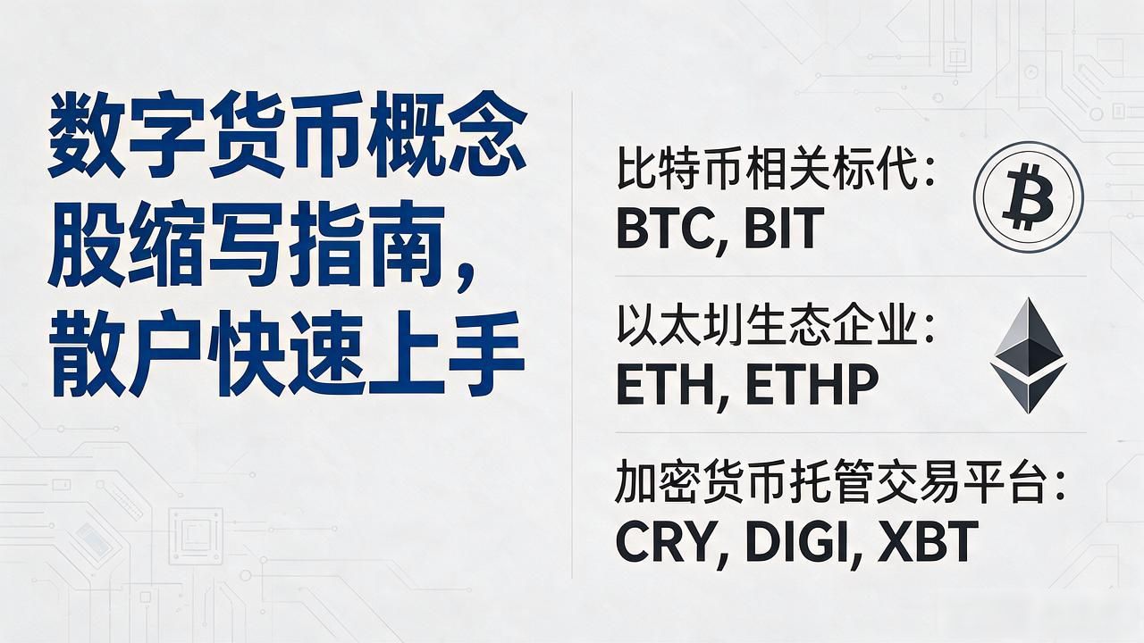 数字货币概念股缩写指南，散户快速上手