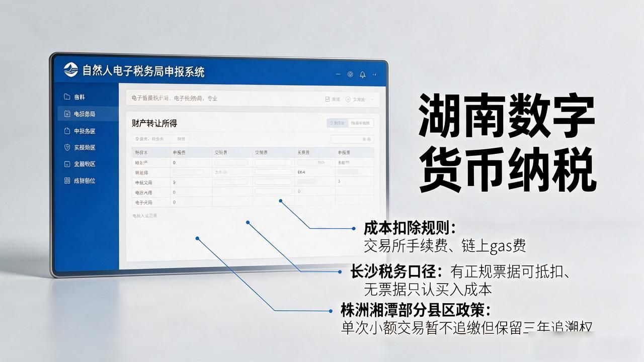 湖南数字货币纳税怎么交？个人买卖币的税率、起征点和申报流程
