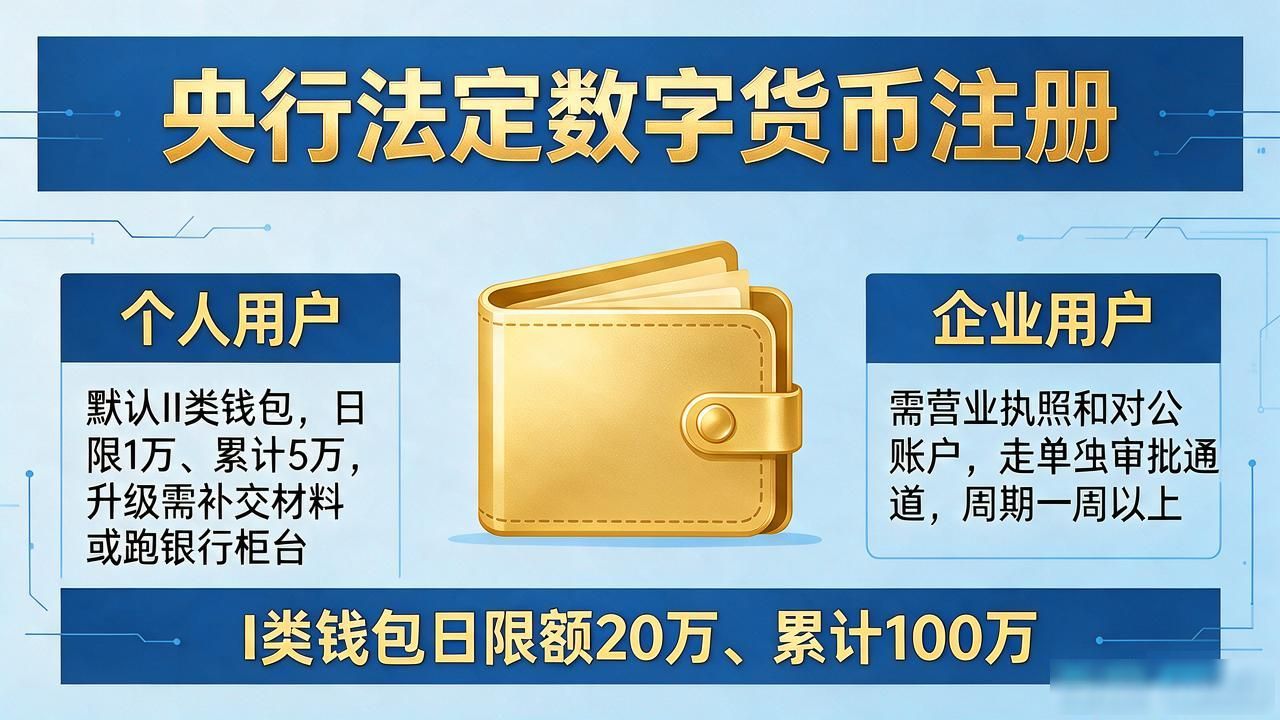 央行法定数字货币注册_数字人民币钱包注册实名认证流程_数字人民币I类II类钱包额度区别