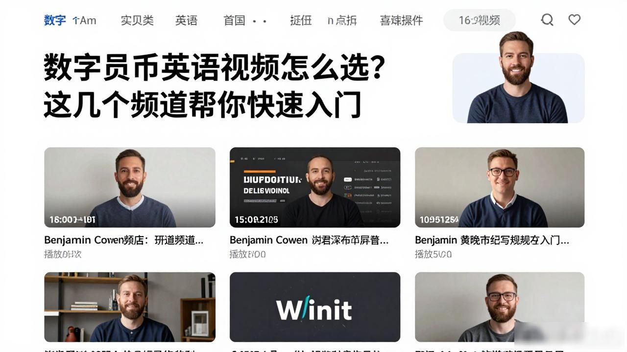 数字货币英语视频怎么选？这几个频道帮你快速入门