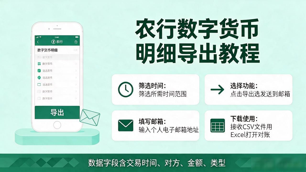 农行数字货币明细导出教程 手机App直接导出表格对账省时间
