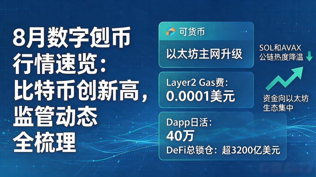 8月数字货币行情速览：比特币创新高，监管动态全梳理