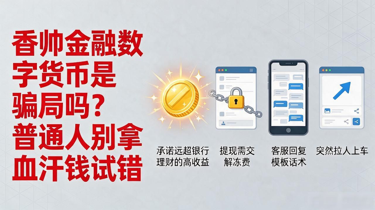 香帅金融数字货币是骗局吗？普通人别拿血汗钱试错
