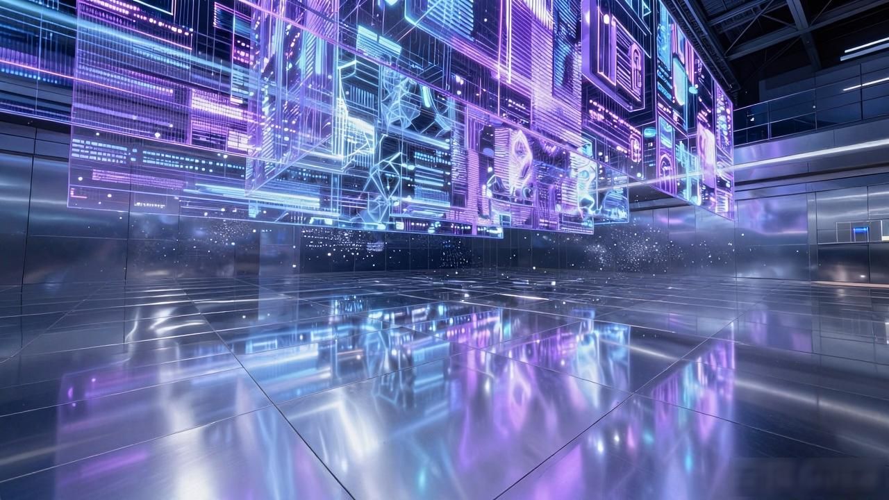 金融空间设计 数字货币交易平台效果图设计 兼具科技感与信任感的金融空间方案_顶楼数字货币效果图