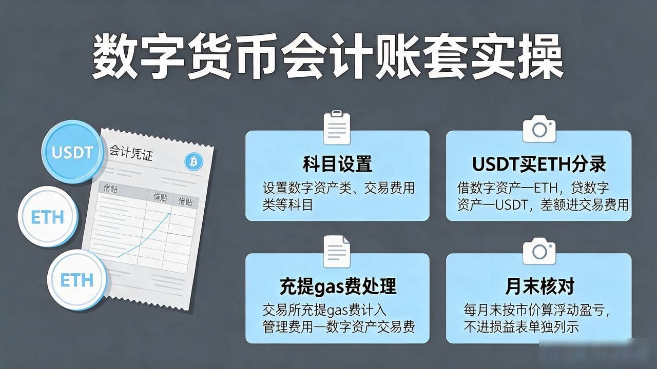 数字货币会计账套实操：科目怎么设、分录怎么写、月末怎么核对
