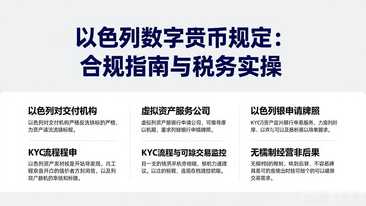 以色列数字货币规定：合规指南与税务实操