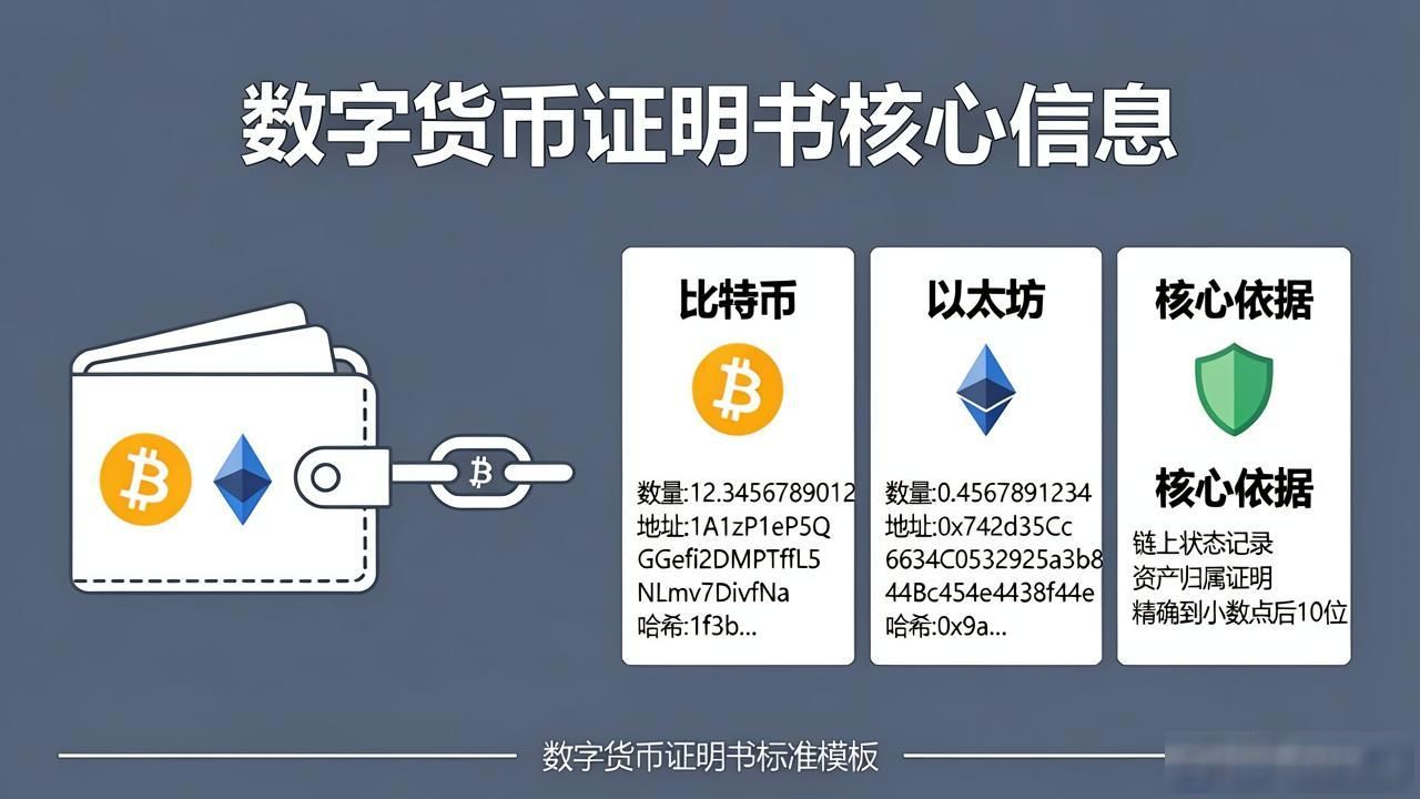 数字货币证明书标准模板与填写指南