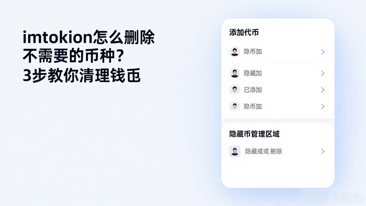 imtoken隐藏代币功能使用教程_imtoken钱包整理代币方法_imtoken钱包 怎么删除币种