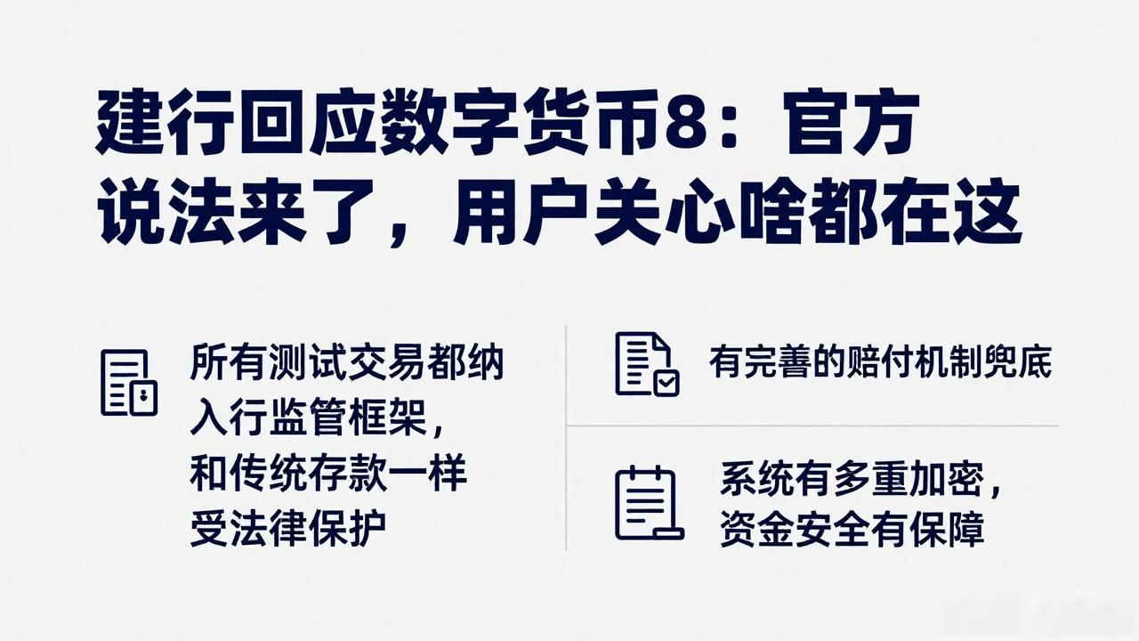 建行回应数字货币8：官方说法来了，用户关心啥都在这