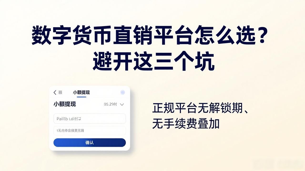 数字货币直销平台怎么选？避开这三个坑