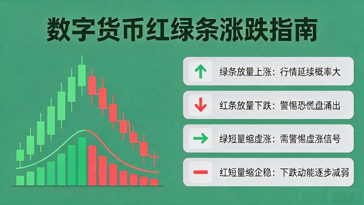 数字货币绿条红条_红绿柱与成交量结合解读_K线红绿柱涨跌分析